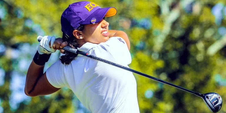 Senior Grace Yatawara has a love of engineering and golf. She is a member of the East Carolina University women’s golf team and recently won the 2019 South Asian Games. (Photos by ECU Athletic Media Relations)