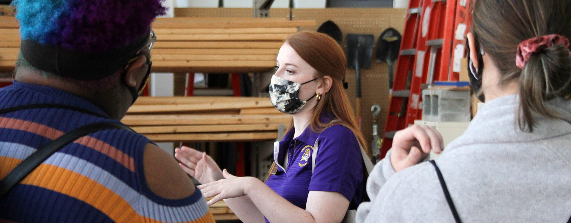 Students receive a tour of the high bay lab in the Science and Technology Building during Pirates Aboard Admitted Students Day for the College of Engineering and Technology on Friday. The college will host another Pirates Aboard event on April 9. (ECU photo by Ken Buday)